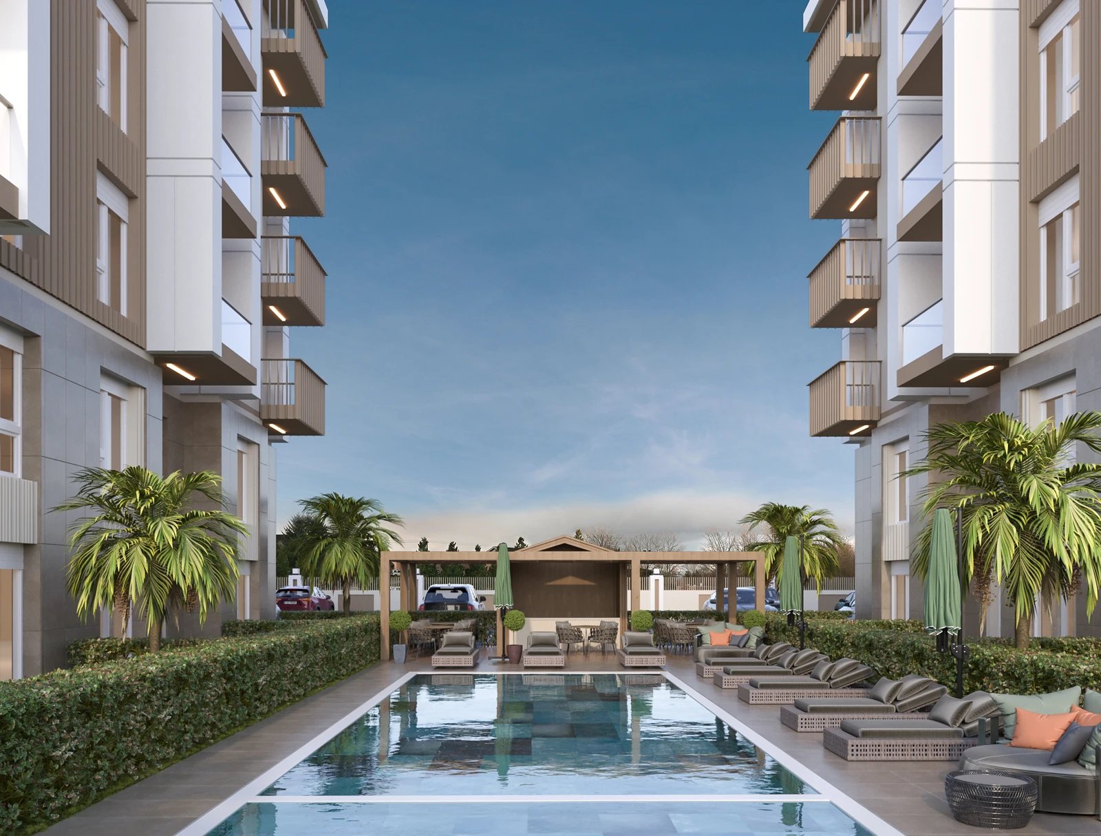 Contemporary Residential Complex with a Swimming Pool in Altınova, Antalya