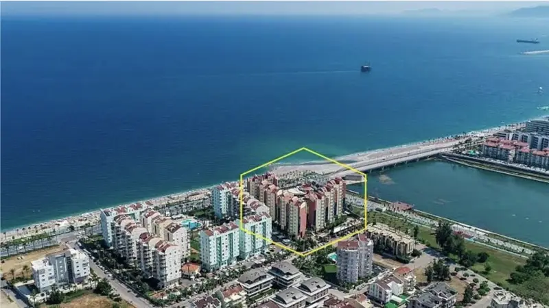 Квартира 2+1 на первой береговой линии с видом на море и горы — Гюрсу, Анталья