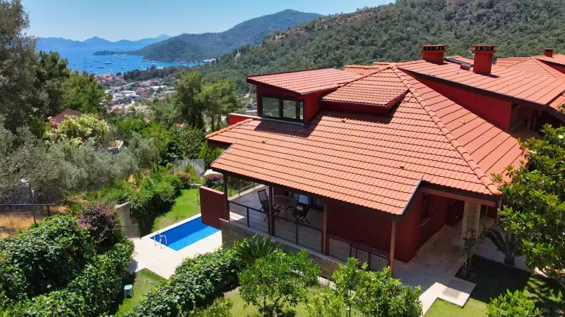 4+1 Villa with Sea and Mountain Valley Views in Göcek